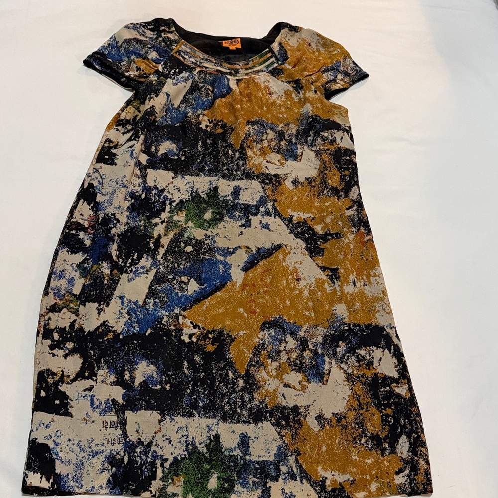Tory Burch Multicolor Abstract Dress 100% Silk size 10